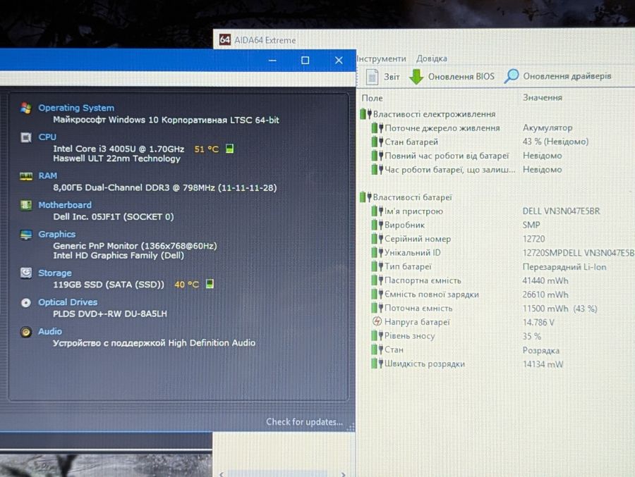 Ноутбук Б/В Dell Vostro 3558, Intel Core i3-4005U, DDR3 8 GB, SSD 128GB, 15.6" HD [ProductHub SKU Dell334]