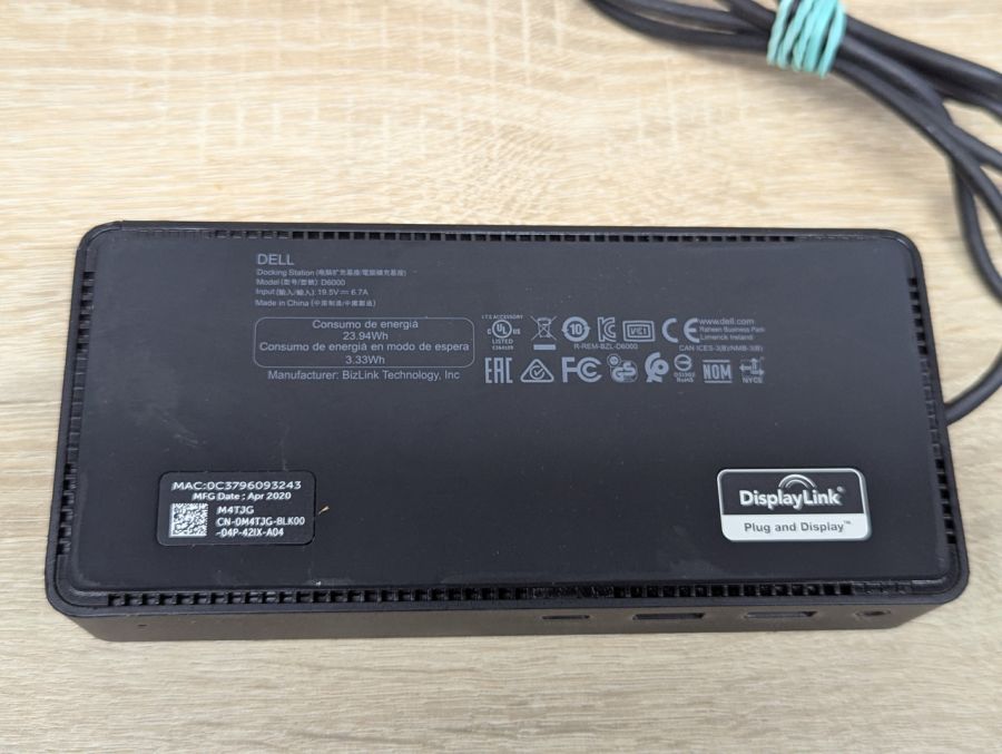 Б/В Док-станція Dell D6000 (USB 3.0, USB Type-C, HDMI, DisplayPort, Gigabit Ethernet) [ProductHub SKU D6000]