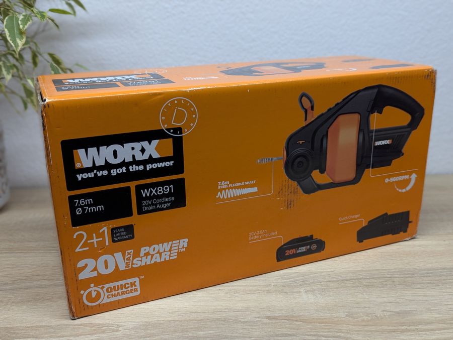Новий Акумуляторний прочищувач каналізаційних труб Worx WX891 [ProductHub SKU WX891]