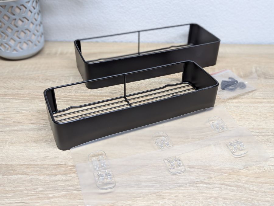 Новий 2 самоклеючі полиці для душу Kitsure Shower Caddy KI4027 [ProductHub SKU Kitsure2]