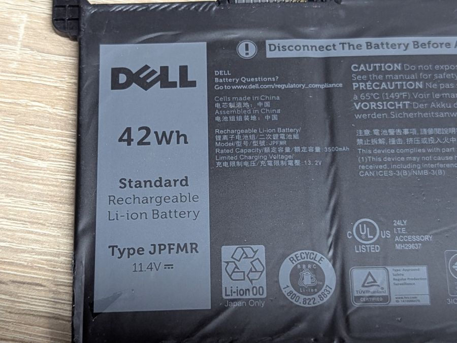 Б/В Оригінальна акумуляторна батарея Dell JPFMR [ProductHub SKU JPFMR]
