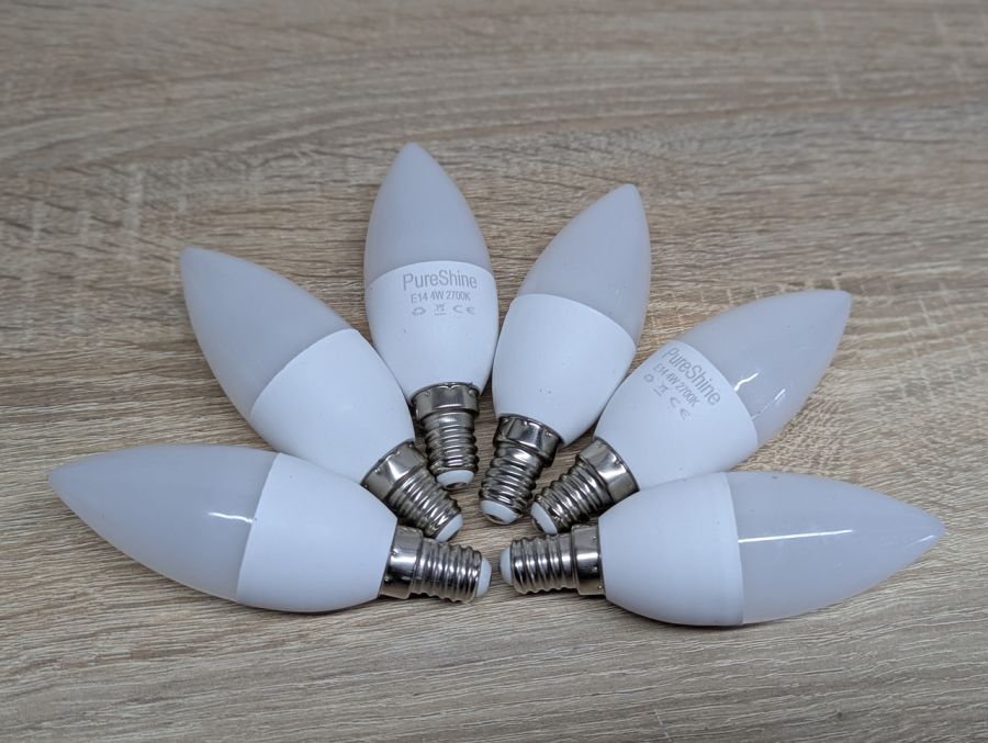 Новий Cвітлодіодні лампи E14 PureShine у формі свічки 6 штук [ProductHub SKU PureShine(12)]
