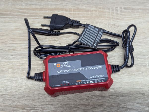 Новий Зарядний пристрій Foval Automatic Trickle Battery Charger 12V 1000mA [ProductHub SKU Foval(12)]