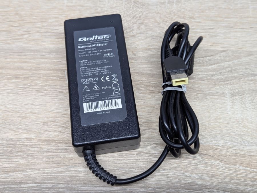 Б/В Блок живлення Qoltec 65W 20V 3.25A Slim Tip [ProductHub SKU 50053]