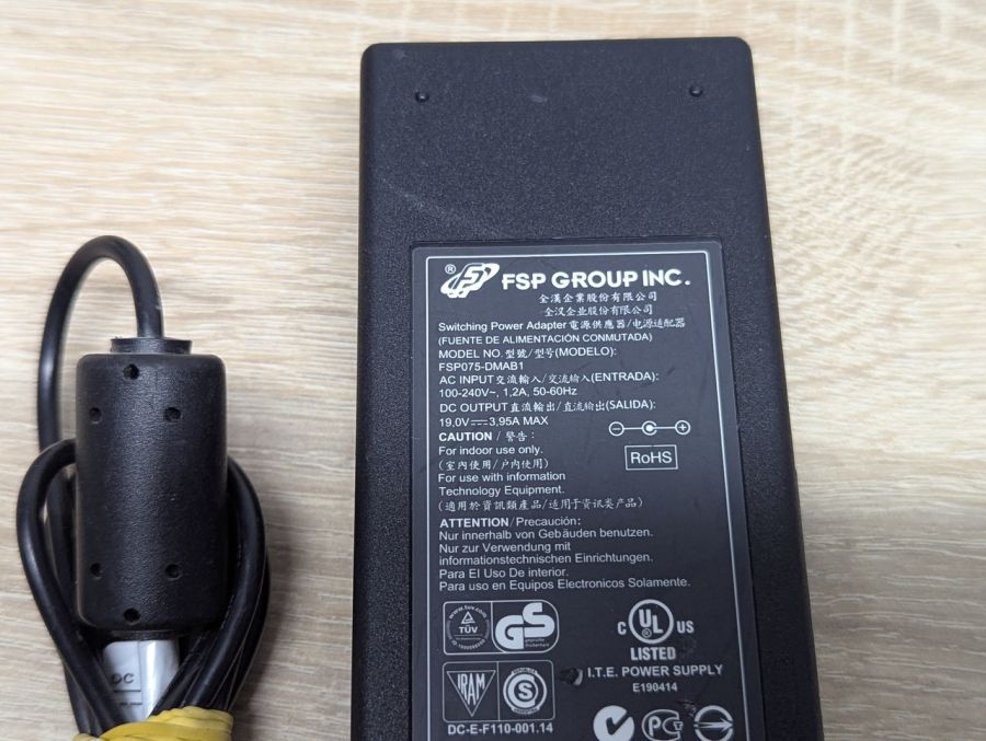 Б/В Блок живлення FSP Group INC FSP075-DMAB1 75 Вт 19 В 3.95 А 5.5x2.5мм [ProductHub SKU FSP075]