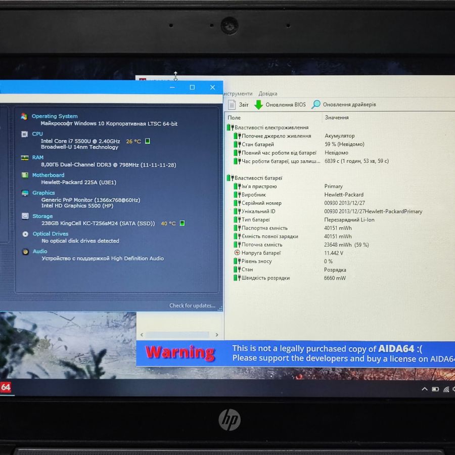 Ноутбук Б/В HP EliteBook 820 G2, Intel Core i7-5500U, DDR3 8 GB, SSD 256GB, 12" HD
