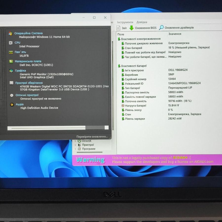 Ноутбук Б/В Dell Latitude 5520, Intel Core i5-1235U, DDR4 16 GB, SSD 512GB, 15.6" Full HD
