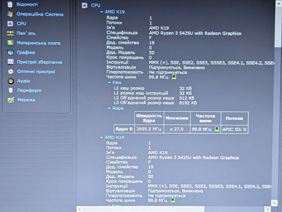 Ноутбук Б/В Lenovo ThinkPad E14, AMD Ryzen 3 5425U, DDR4 16 GB, SSD 256GB + 128 GB, AMD Radeon Graphics 1Gb, 14" Full HD
