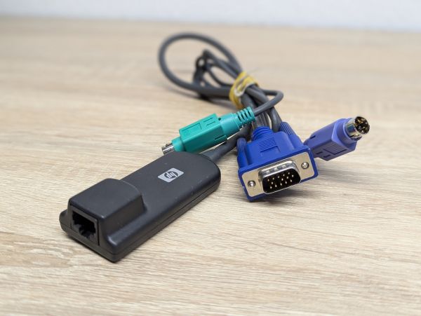 Б/В KVM кабель-адаптер HP RJ45 Video 2xPS2