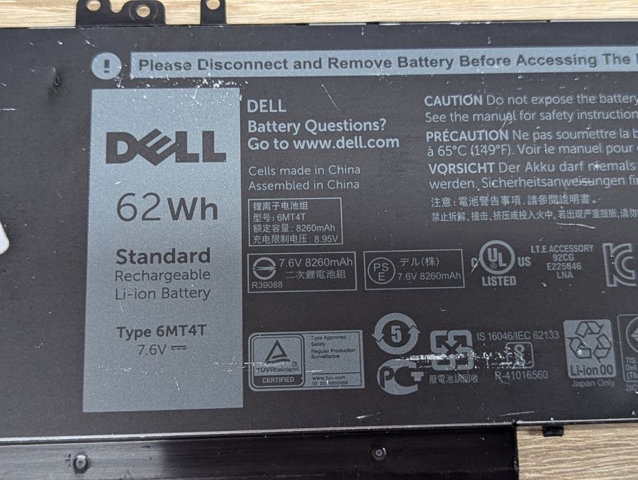 Б/В Оригінальна акумуляторна батарея Dell 6MT4T
