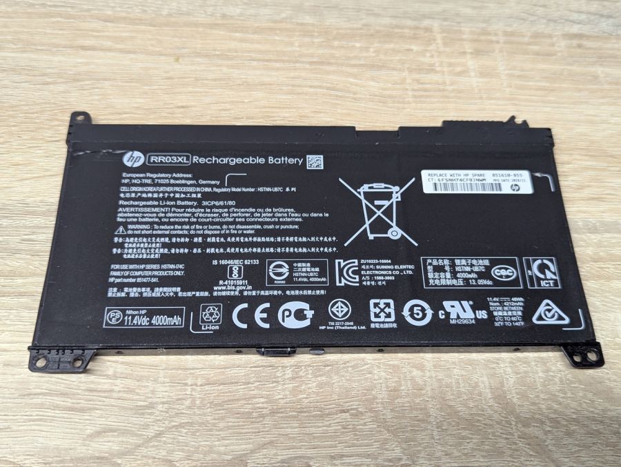 Б/В Оригінальна акумуляторна батарея HP RR03XL [ProductHub SKU RR03XL-50]