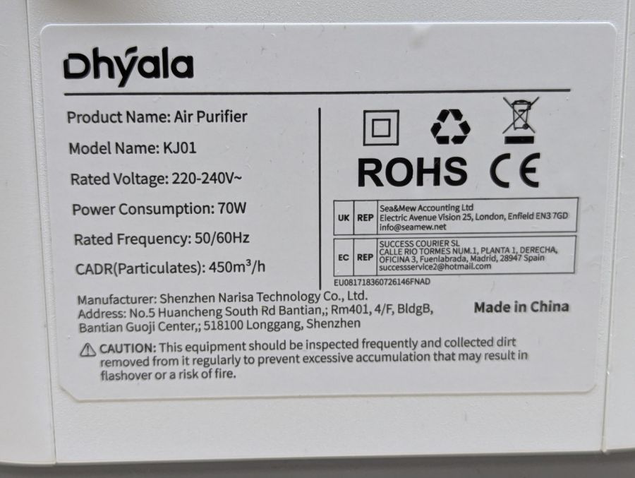 Новий Очищувач повітря Dhyala KJ01