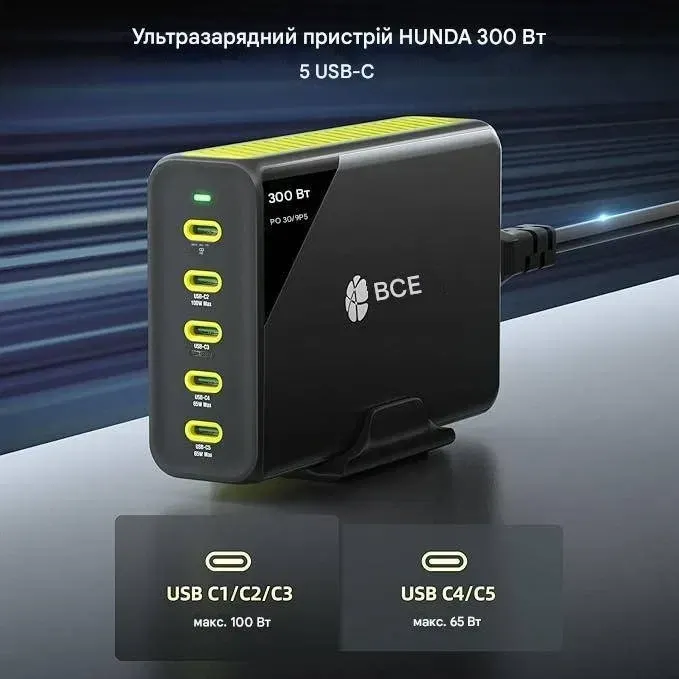 Новий Зарядна станція HUNDA 300W TURBO A2319