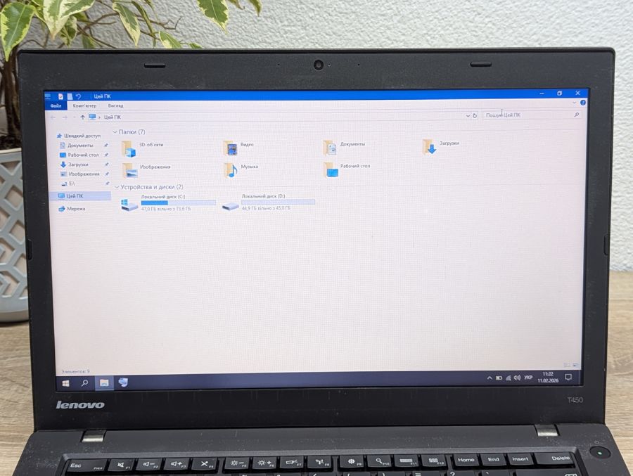 Уцінка! Ноутбук Б/В Lenovo ThinkPad T450, Intel Core i5-5300U, DDR3 8 GB, SSD 128GB, 14" HD