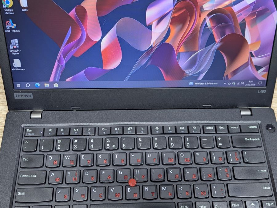 Уцінка! Ноутбук Б/В Lenovo ThinkPad L480, Intel Core i5-8250U, DDR4 8 GB, SSD 128GB, 14" UHD