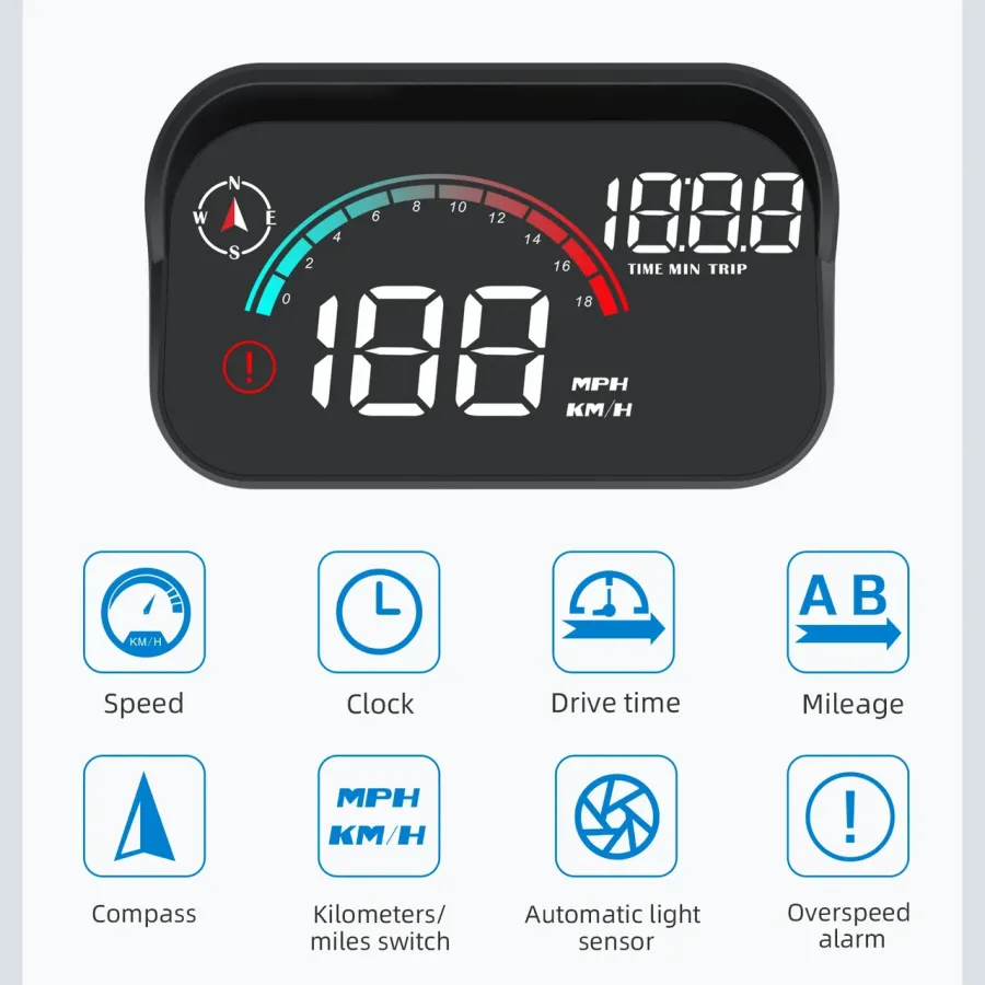 Новий Цифровий GPS-спідометр M22 Car HUD Head Up Display