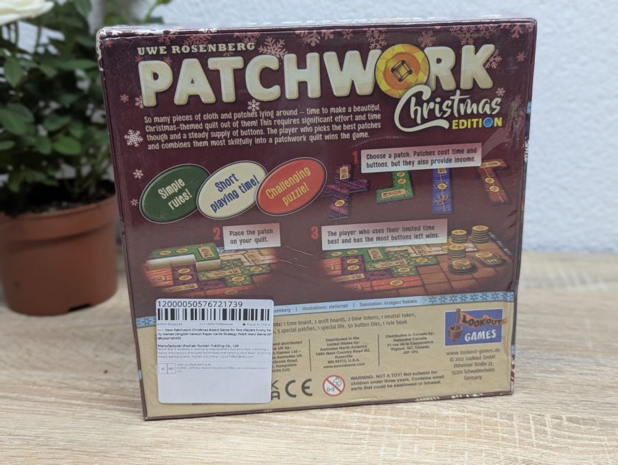 Новий Настільна гра Patchwork Christmas Edition (Різдвяне видання Печворк)