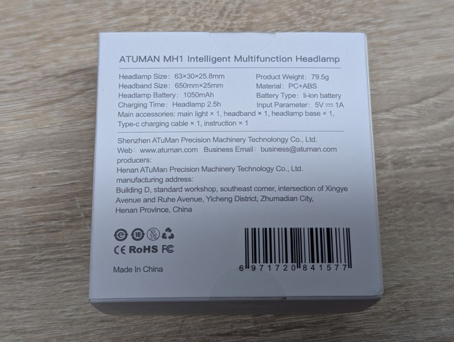 Новий Налобний ліхтар Atuman MH1 Intelligent Multifunction Headlamp