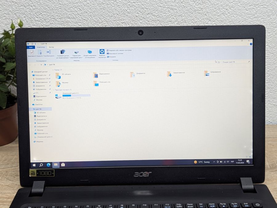 Уцінка! Ноутбук Б/В Acer Aspire A315-51, Intel Core i3-7130U, DDR4 8 GB, SSD 128GB, 15.6" Full HD