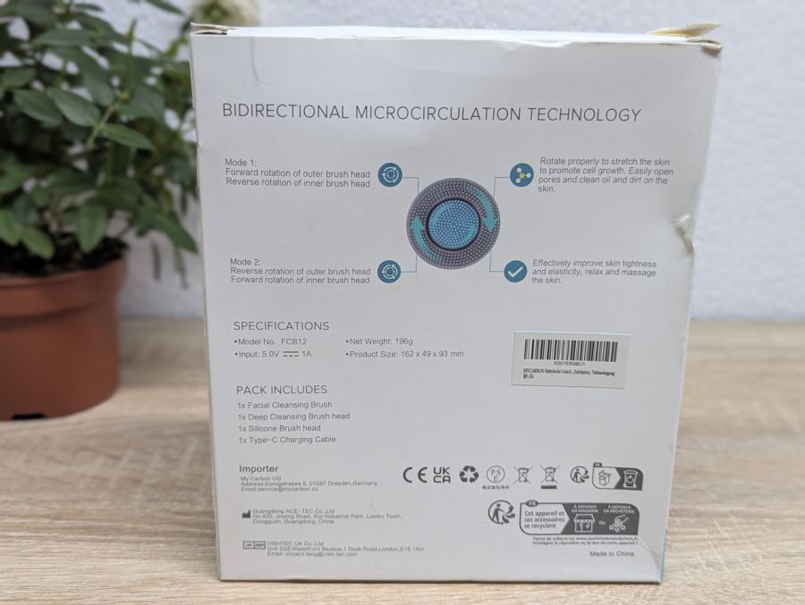 Новий Електрична щітка для очищення обличчя Mycarbon FCB12