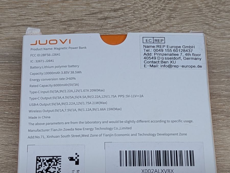 Новий Павербанк магнітний JUOVI J2641 10 000 мАг 22.5 Вт