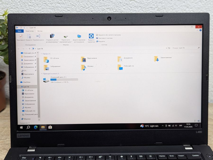 Ноутбук Б/В Lenovo ThinkPad L480, Intel Core i5-8250U, DDR4 16 GB, SSD 256GB, 14" Full HD