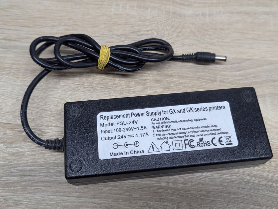 Б/В Блок живлення PSU-24V для роботи з принтерами серій GX та GK 100 Вт,24 В, 4.17 А, 5.5x2.5 мм