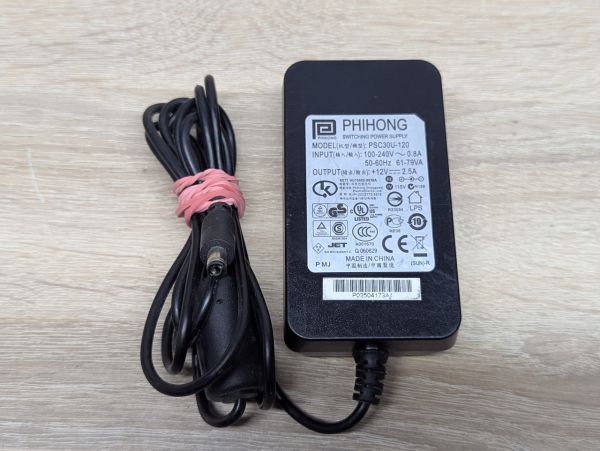 Б/В Блок живлення Phihong PSC30U-120,30W,+12V,2.5A,5.5x2.1
