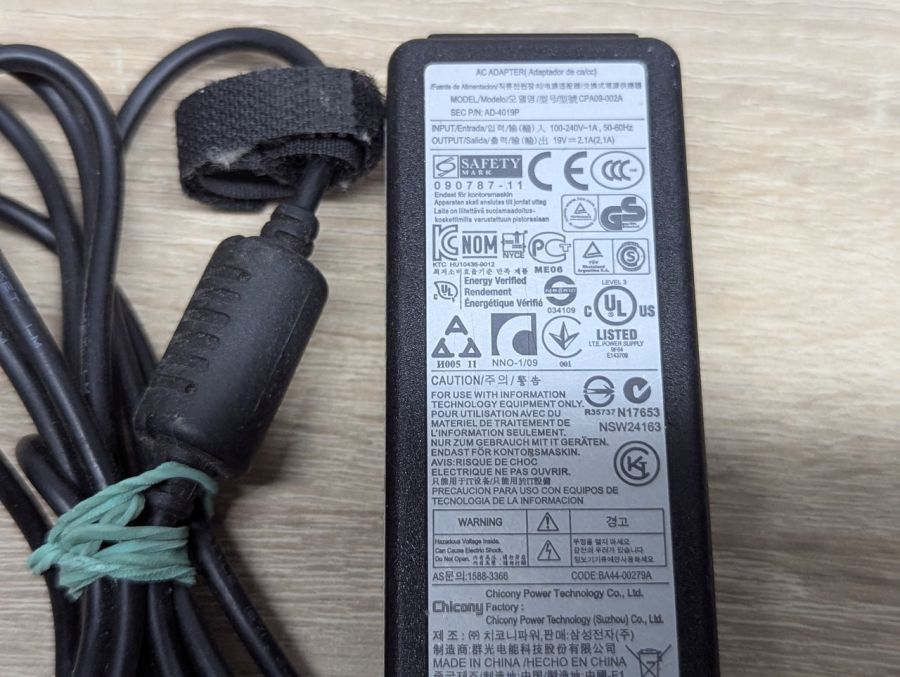 Б/В Блок живлення Samsung CPA09-002A,40W,19V,2.1 A,3.0 x 1.1 мм
