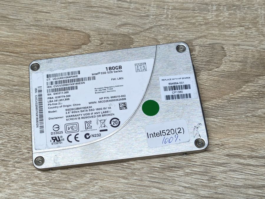 Б/В SSD Intel 520 180GB 2.5" Життя 100%