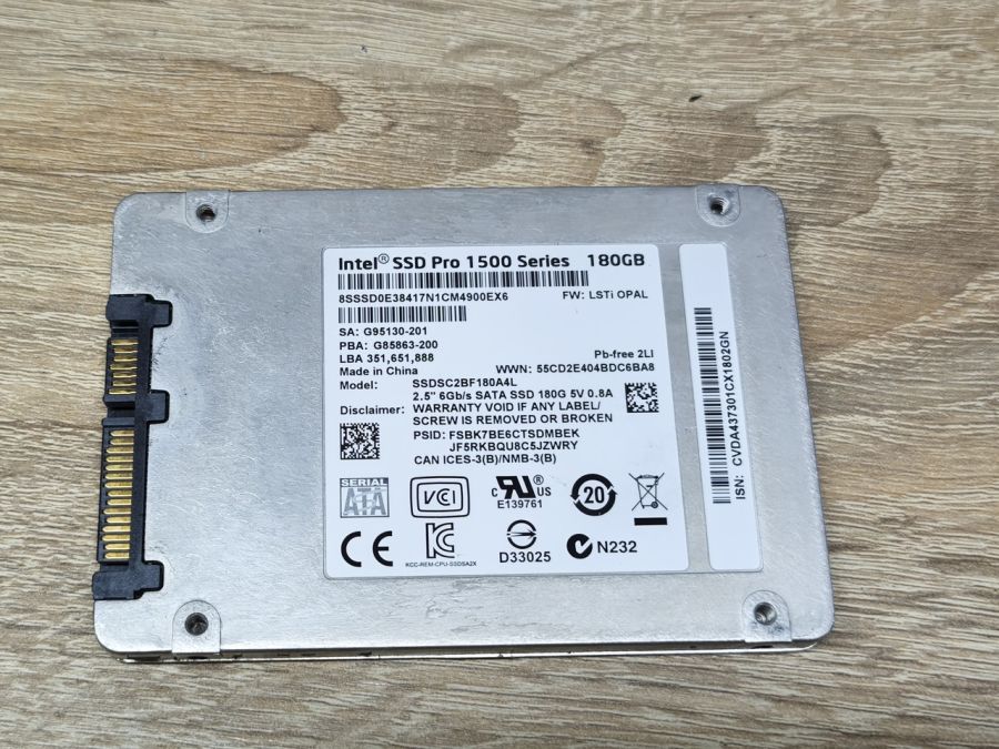 Б/В SSD Intel Pro 1500 Series 180Gb 2.5" Життя 100% [ProductHub SKU Intel1500(6)]
